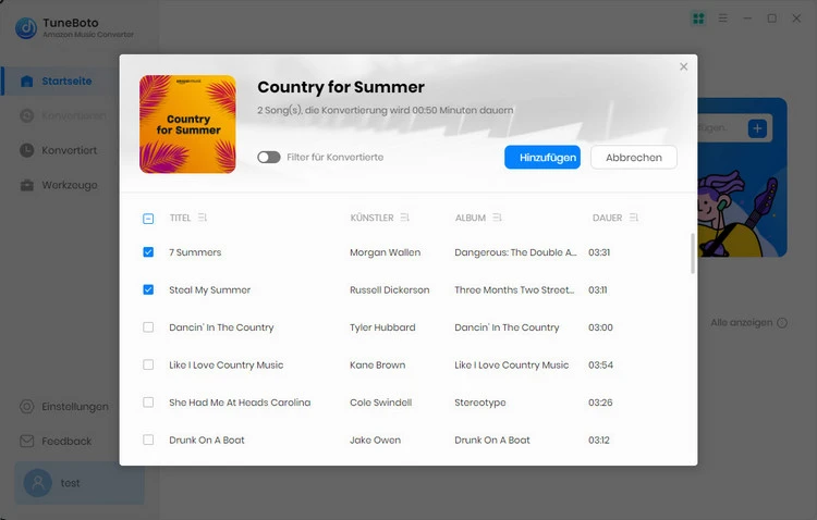 Amazon Music hinzufügen