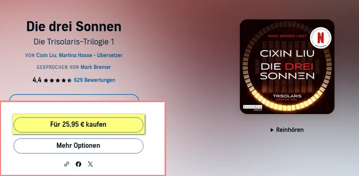 Audible-Hörbuch einzel kaufen