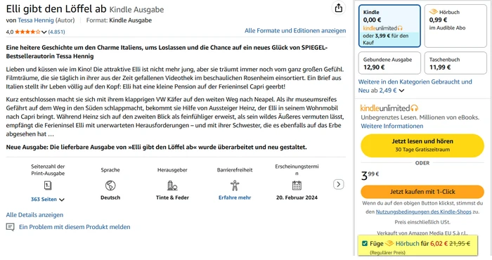 Audible-Hörbuch einzel kaufen